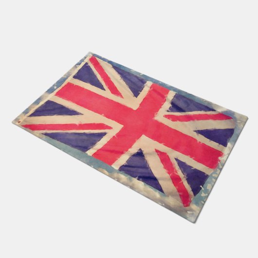 UNION JACK FLAG grunge + jouw idee Deurmat (Schuin)