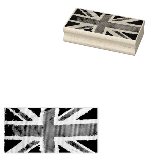 UNION JACK FLAG grunge + jouw idee Rubberstempel (Gestempeld)