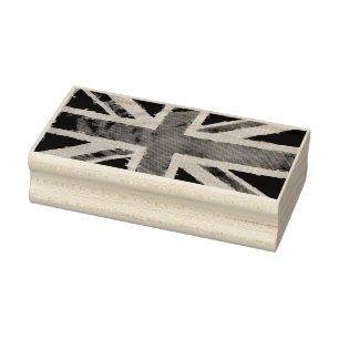 UNION JACK FLAG grunge + jouw idee Rubberstempel