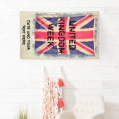 UNION JACK FLAG grunge + jouw idee Spandoek (Insitu)
