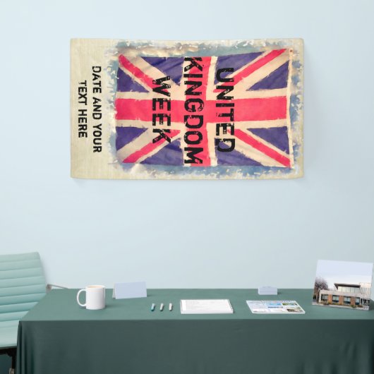 UNION JACK FLAG grunge + jouw idee Spandoek (Beurs)