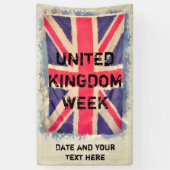 UNION JACK FLAG grunge + jouw idee Spandoek (Verticaal)