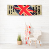 UNION JACK FLAG grunge + jouw idee Spandoek (Insitu)