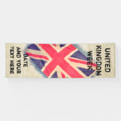 UNION JACK FLAG grunge + jouw idee Spandoek (Horizontaal)
