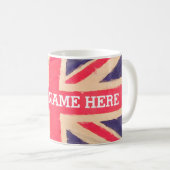 UNION JACK FLAG grunge + jouw tekst Koffiemok (Voorkant rechts)