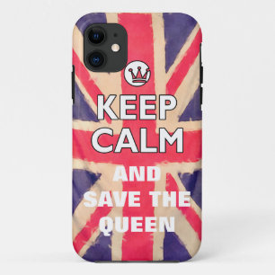 UNION JACK FLAG grunge / KEEP CALM + jouw tekst Case-Mate iPhone Case
