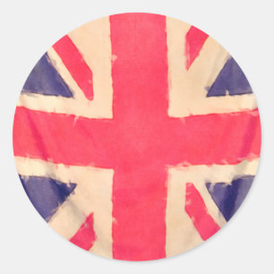UNION JACK FLAG grunge Ronde Sticker