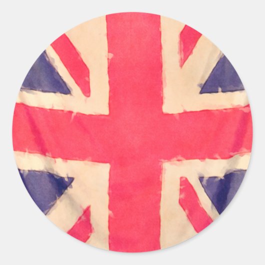 UNION JACK FLAG grunge Ronde Sticker (Voorkant)