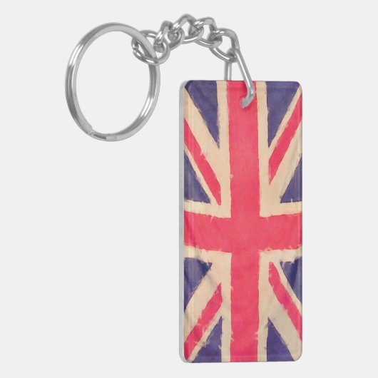 UNION JACK FLAG grunge Sleutelhanger (Voorkant Links)