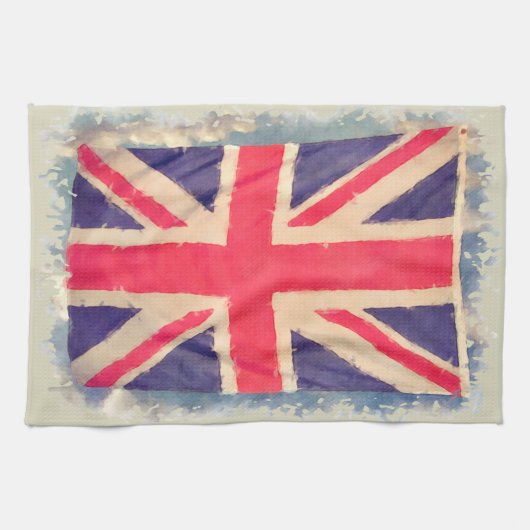UNION JACK FLAG grunge Theedoek (Horizontaal)