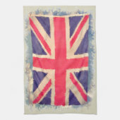 UNION JACK FLAG grunge Theedoek (Verticaal)