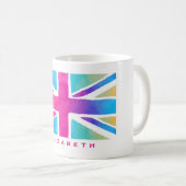 Union Jack Flag in lichte Waterverven gepersonalis Koffiemok (Voorkant rechts)