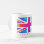 Union Jack Flag in lichte Waterverven gepersonalis Koffiemok (Voorkant links)