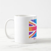 Union Jack Flag in lichte Waterverven gepersonalis Koffiemok (Links)