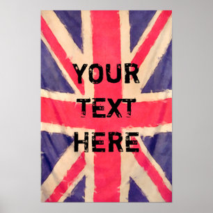 UNION JACK FLAG + jouw tekst Poster