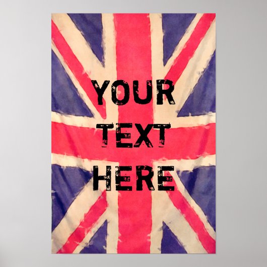 UNION JACK FLAG + jouw tekst Poster (Voorkant)
