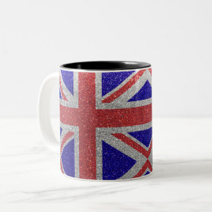 Union Jack Flag London British Glitter Home Kantoo Tweekleurige Koffiemok