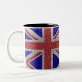 Union Jack Flag London British Glitter Home Kantoo Tweekleurige Koffiemok (Links)