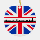 Union Jack Flag London Eye Kerstversier Keramisch Ornament (Voorkant)