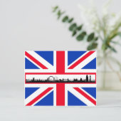 Union Jack Flag London Skyline Briefkaart (Staand voorkant)