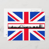 Union Jack Flag London Skyline Briefkaart (Voorkant / Achterkant)