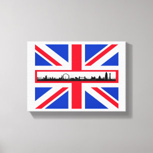 Union Jack Flag London Skyline Canvas