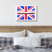 Union Jack Flag London Skyline Canvas (Insitu (Slaapkamer))