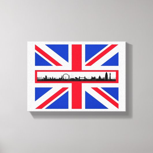 Union Jack Flag London Skyline Canvas Afdruk (Voorkant)