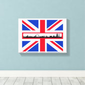 Union Jack Flag London Skyline Canvas Afdruk (Insitu (Houten vloer))