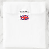 Union Jack Flag - met Jouw tekst! Ronde Sticker (Tas)