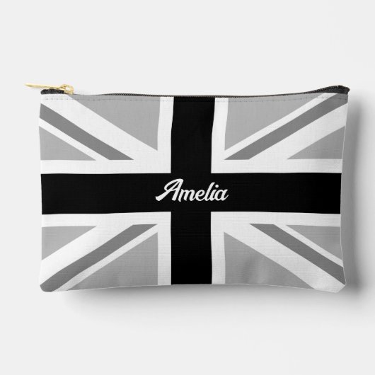 Union Jack/Flag Monochrome (aangepaste naam) Etui (Voorkant)