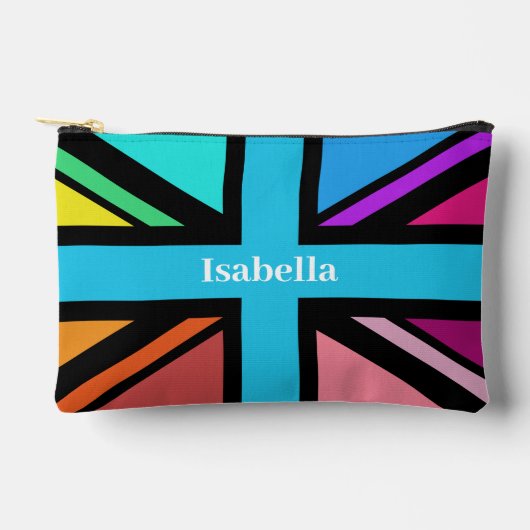 Union Jack/Flag Multicolored+Black (naam) Etui (Voorkant)