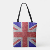 Union Jack Flag of United Kingdom Glitter Tote Bag (Achterkant)
