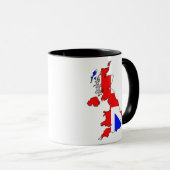 Union Jack Flag op British Map Mok (Voorkant rechts)