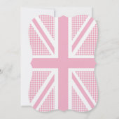Union Jack Flag Pastel Pink Gingham Kaart (Achterkant)
