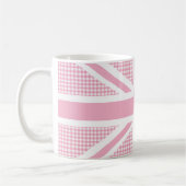 Union Jack Flag Pastel Pink Gingham Pattern Koffiemok (Links)