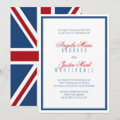 Union Jack Flag Patriotic Wedding Kaart (Voorkant / Achterkant)