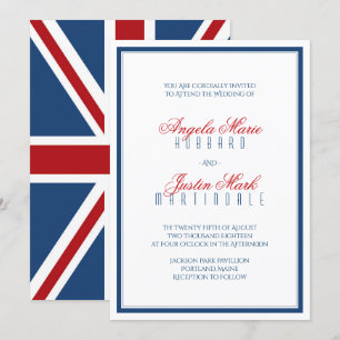 Union Jack Flag Patriotic Wedding Kaart