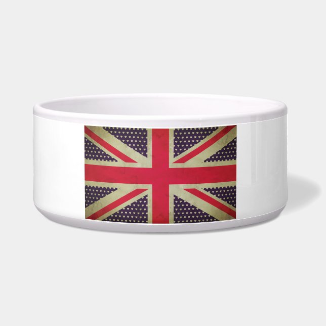 Union Jack Flag Pet Bowl Voerbakje (Voorkant)