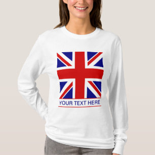 Union Jack Flag Plus Jouw tekst T-shirt