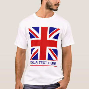 Union Jack Flag Plus Jouw tekst T-shirt