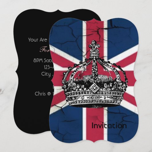 Union Jack Flag Queen of England Diamond Jubilee Kaart (Voorkant / Achterkant)