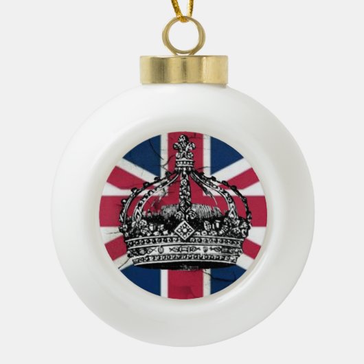 Union Jack Flag Queen of England Diamond Jubilee Keramische Bal Ornament (Voorkant)