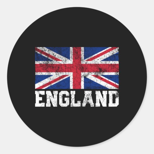 Union Jack Flag UK Engeland Verenigd Koninkrijk Ro Ronde Sticker (Voorkant)