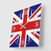 Union Jack Flag van het Verenigd Koninkrijk Vierkante Klok (Hoek)