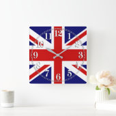 Union Jack Flag van het Verenigd Koninkrijk Vierkante Klok (Huis)