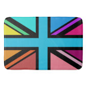 Union Jack/Flag veelkleurig + zwart ontwerp Badmat (Voorkant)