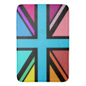 Union Jack/Flag veelkleurig + zwart ontwerp Badmat (Voorkant Verticaal)