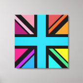 Union Jack/Flag veelkleurig + zwart ontwerp Canvas Afdruk (Voorkant)