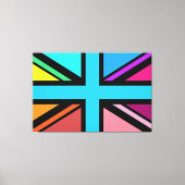 Union Jack/Flag veelkleurig + zwart ontwerp Canvas Afdruk (Voorkant)